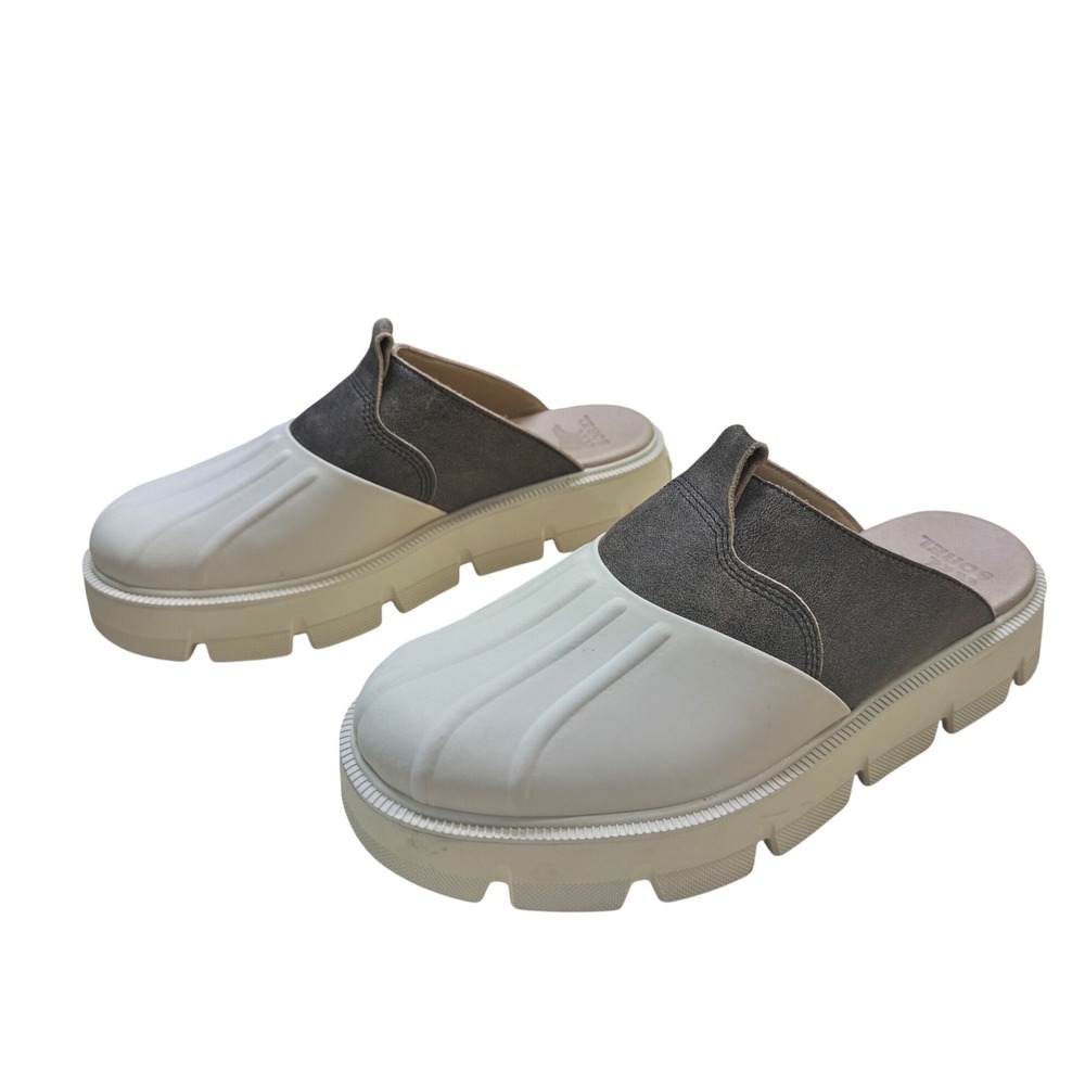 Sorel Brex Mule Sea Salt Black Cherry Waterproof Platform Clog Womens 8.5